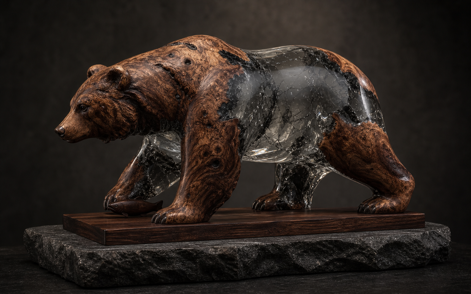 Wood-resin animal sculpture